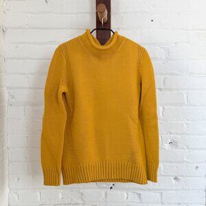 J Crew Always Cotton Knit Roll Neck Sweater Yellow Women's XS